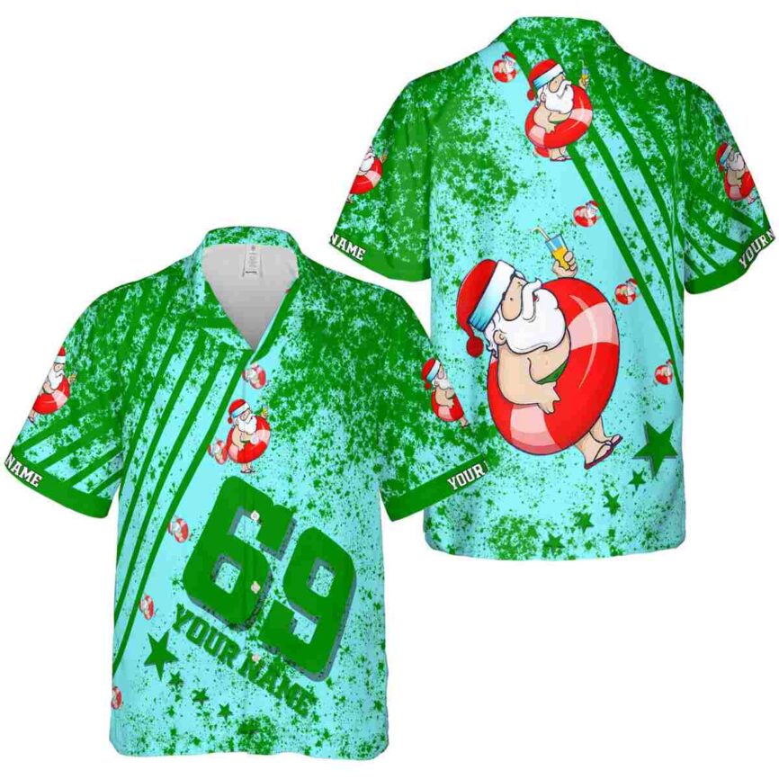 Customized Santa Stripe Burst Hawaiian Shirt Premium grade