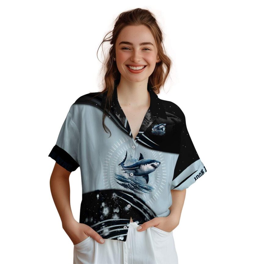 Customized Shark Dynamic Swirl Hawaiian Shirt Top rated