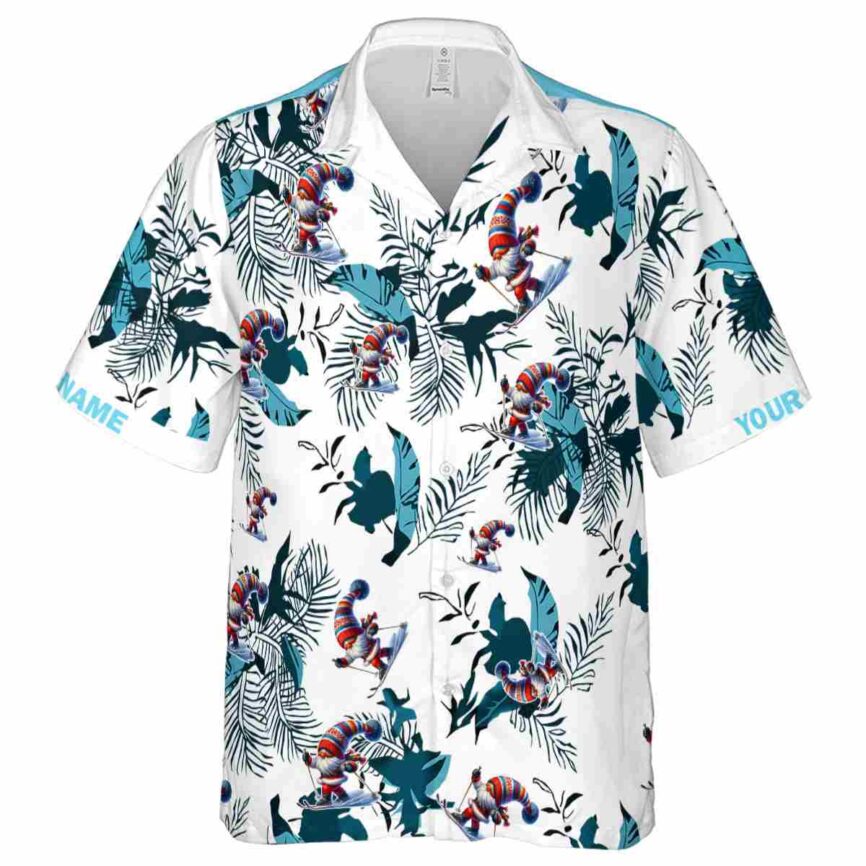 Customized Skiing Leafy Accents Hawaiian Shirt Fashion forward