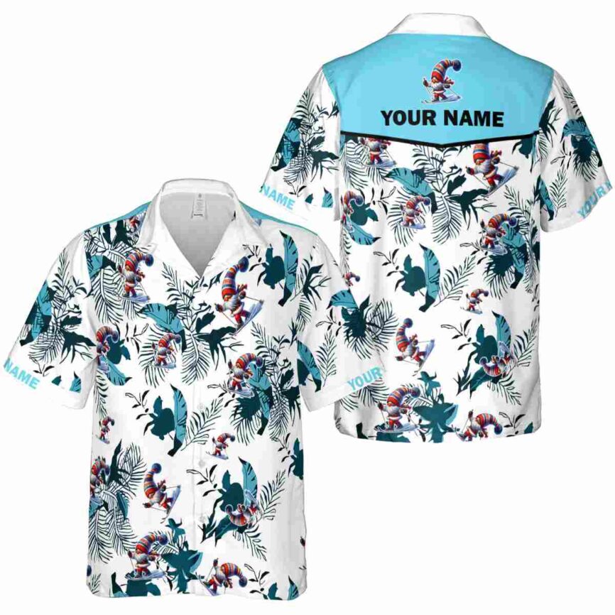 Customized Skiing Leafy Accents Hawaiian Shirt Premium grade
