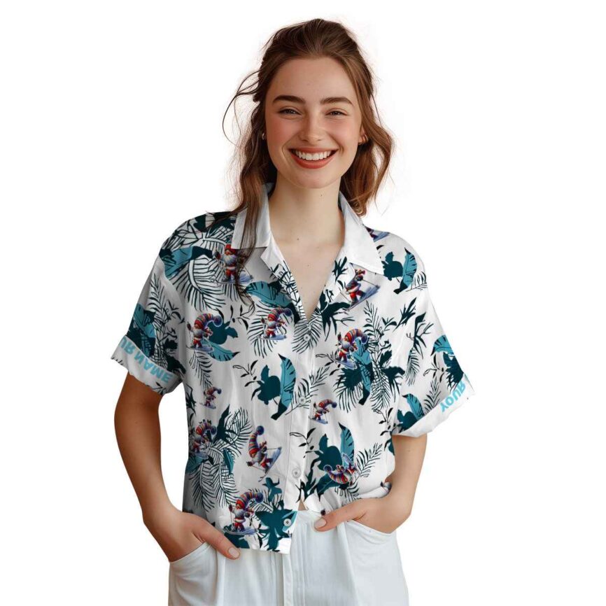 Customized Skiing Leafy Accents Hawaiian Shirt Top rated