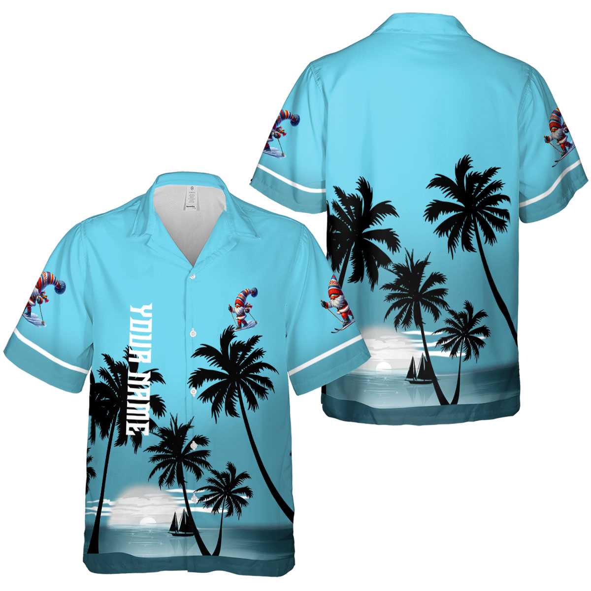 Customized Skiing Ocean Sunset Hawaiian Shirt Premium grade Customized Skiing Ocean Sunset Hawaiian Shirt Premium grade