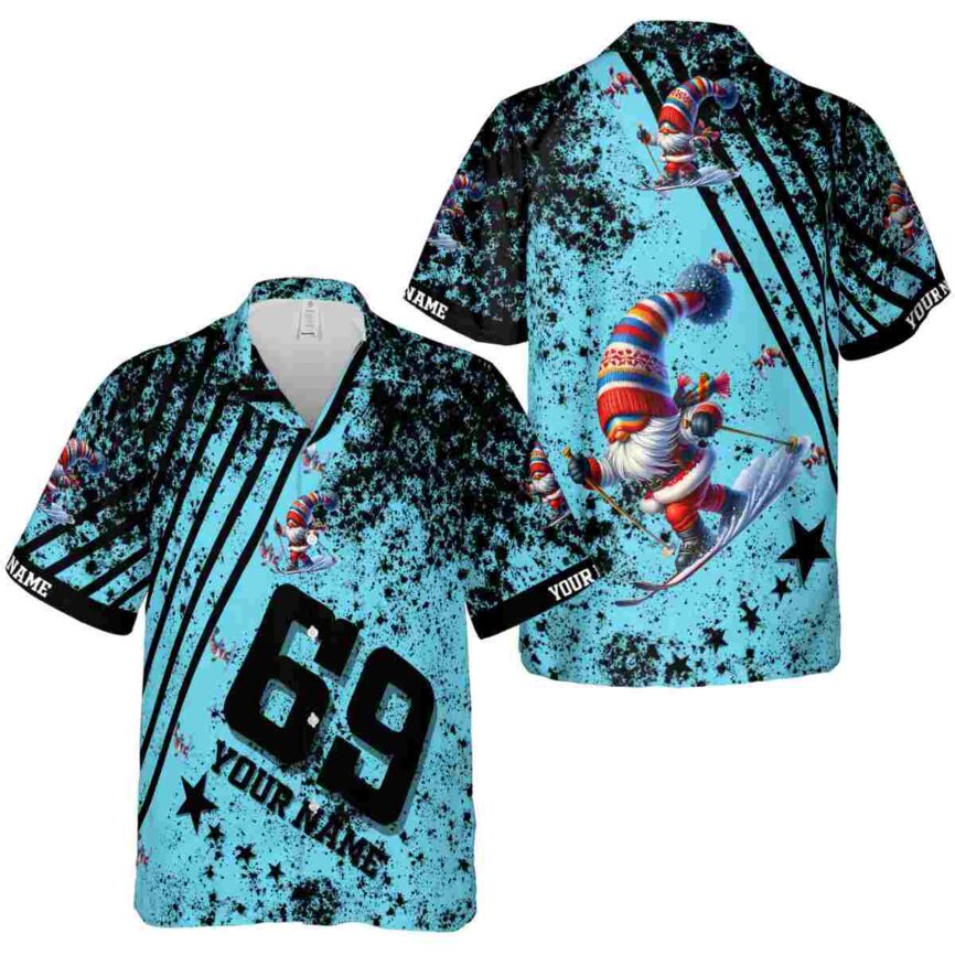 Customized Skiing Stripe Burst Hawaiian Shirt Premium grade