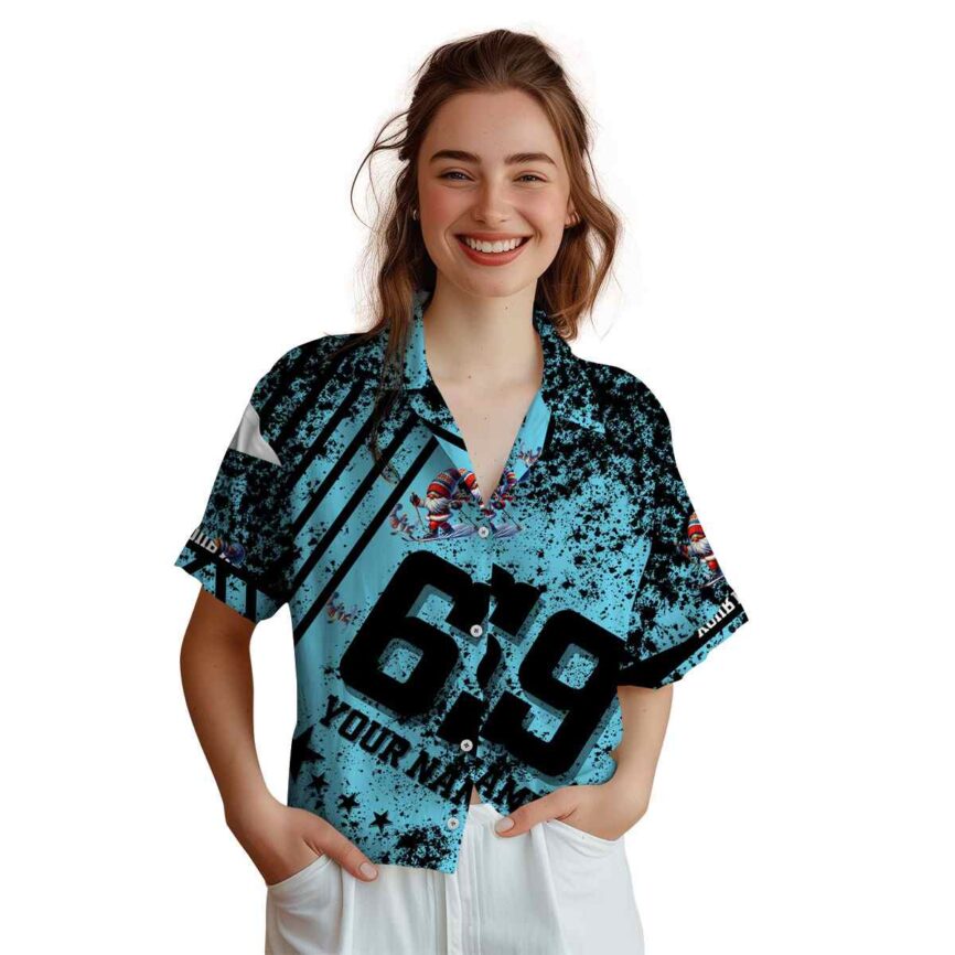 Customized Skiing Stripe Burst Hawaiian Shirt Top rated