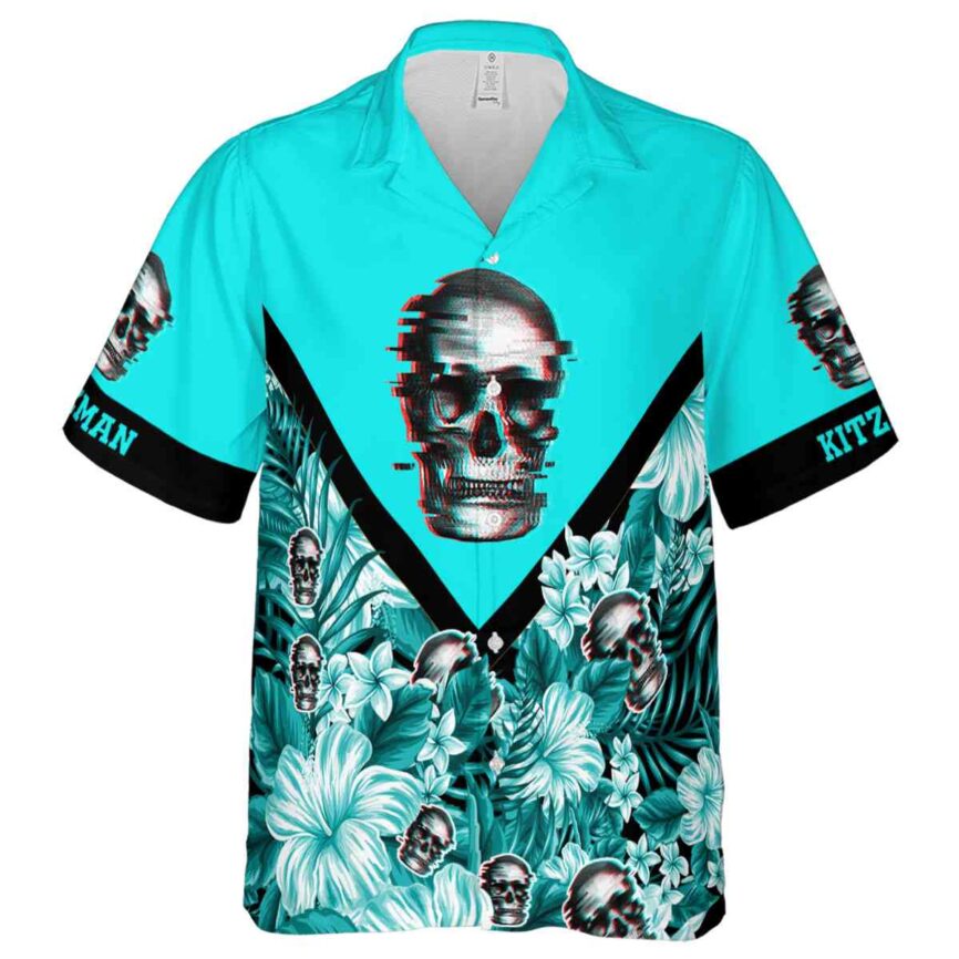 Customized Skull Bold Floral Number Hawaiian Shirt Fashion forward