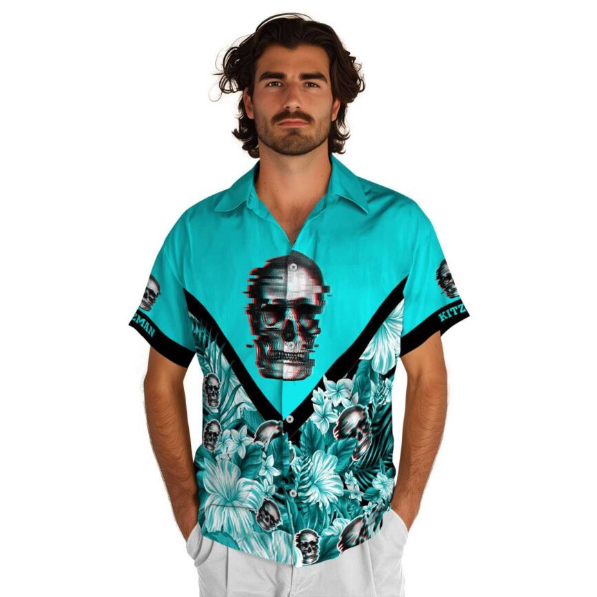 Customized Skull Bold Floral Number Hawaiian Shirt New Arrival