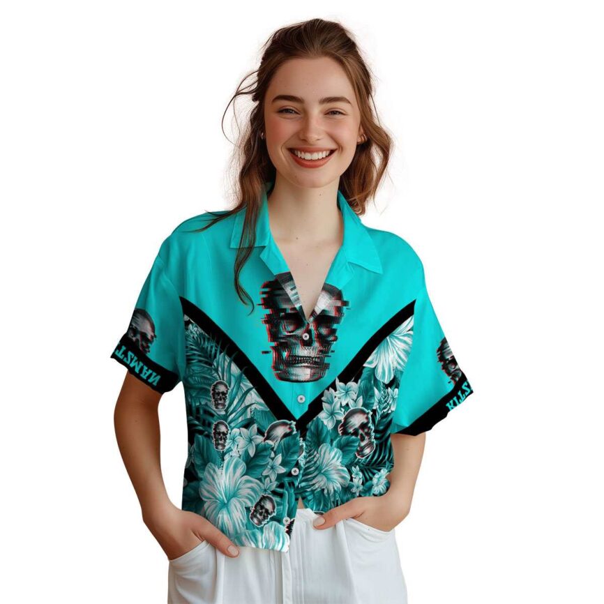 Customized Skull Bold Floral Number Hawaiian Shirt Top rated