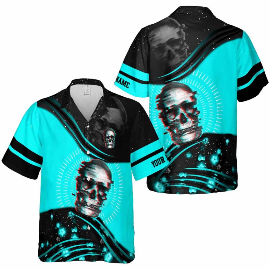Customized Skull Dynamic Swirl Hawaiian Shirt Premium grade