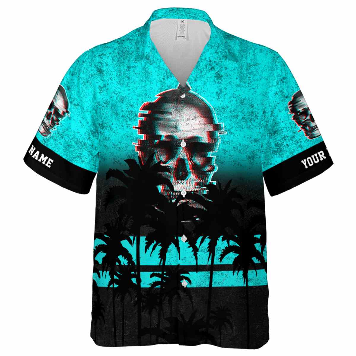 Customized Skull Sunset Gradient Hawaiian Shirt Fashion forward Customized Skull Sunset Gradient Hawaiian Shirt Fashion forward