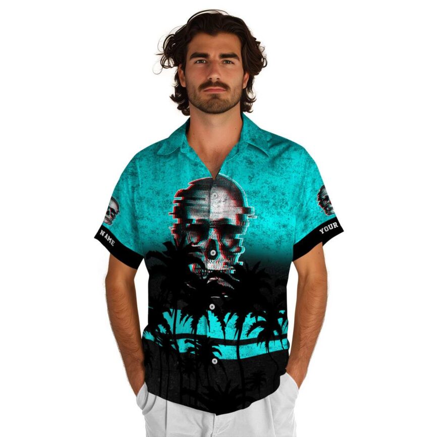 Customized Skull Sunset Gradient Hawaiian Shirt New Arrival