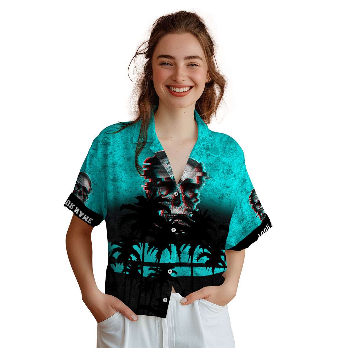 Customized Skull Sunset Gradient Hawaiian Shirt Top rated Customized Skull Sunset Gradient Hawaiian Shirt Top rated