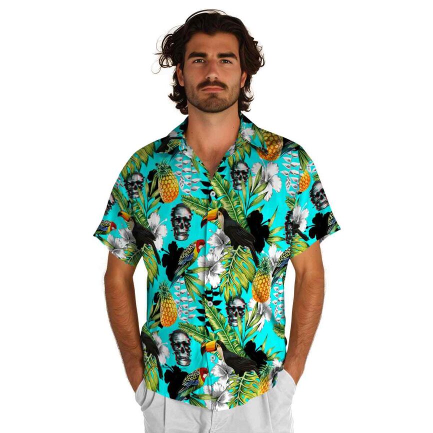 Customized Skull Toucan Bird Hawaiian Shirt New Arrival