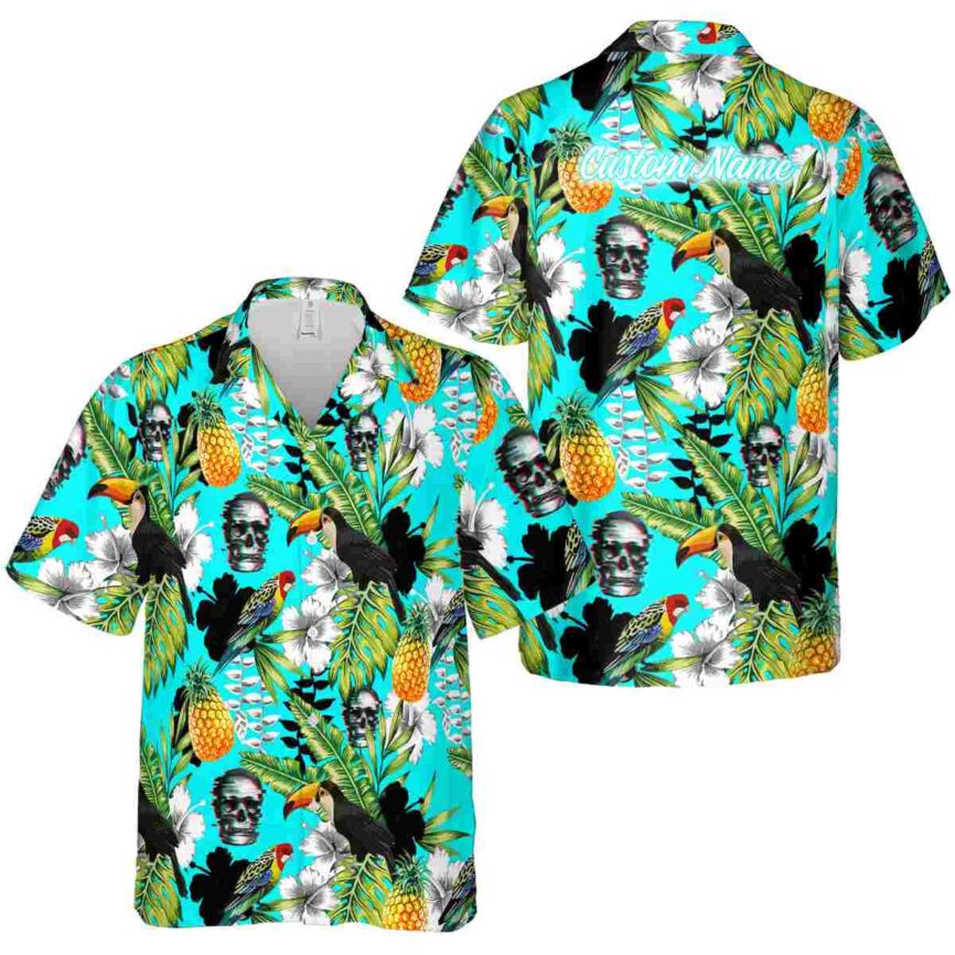 Customized Skull Toucan Bird Hawaiian Shirt Premium grade