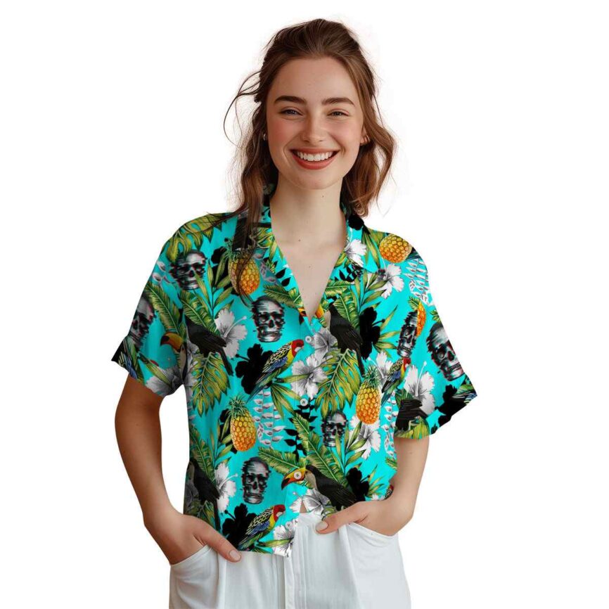 Customized Skull Toucan Bird Hawaiian Shirt Top rated