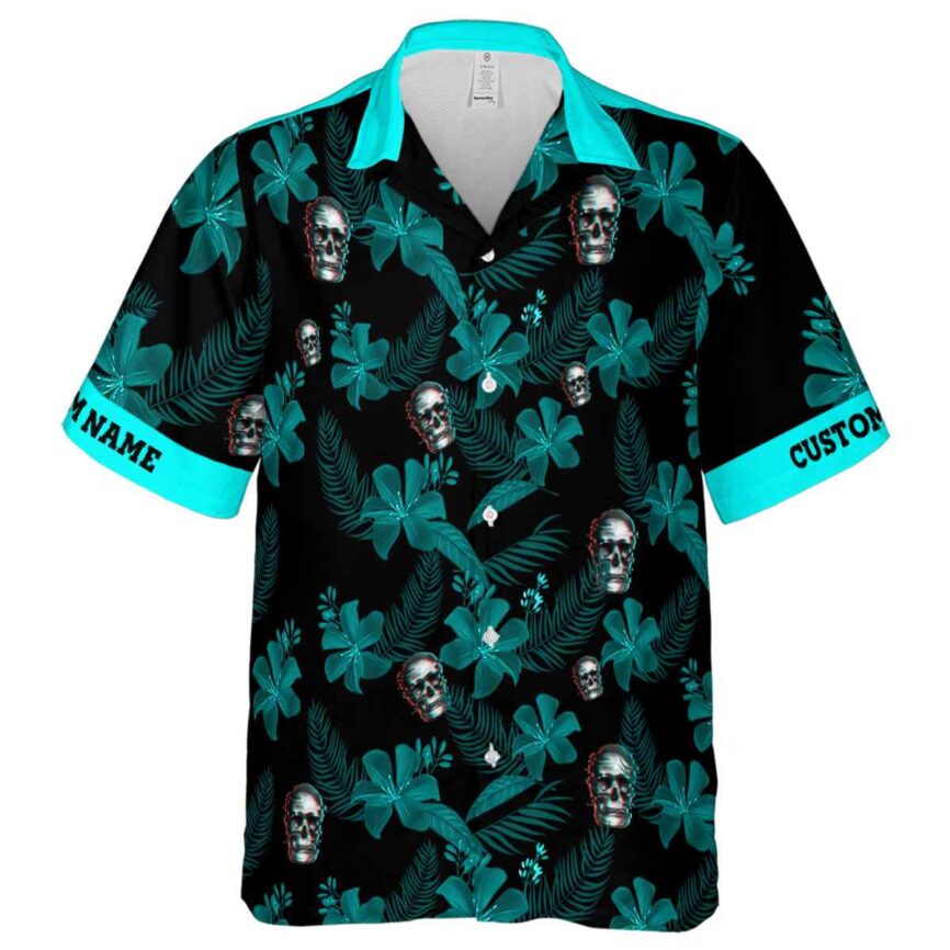 Customized Skull Tropical Flower Hawaiian Shirt Fashion forward