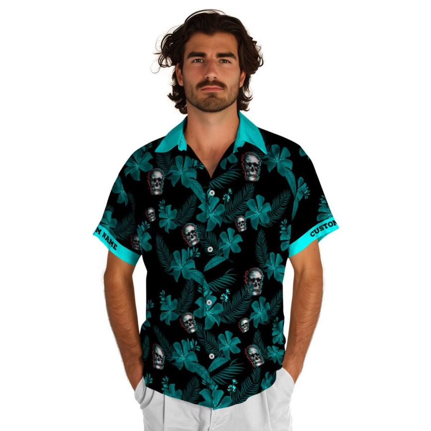 Customized Skull Tropical Flower Hawaiian Shirt New Arrival