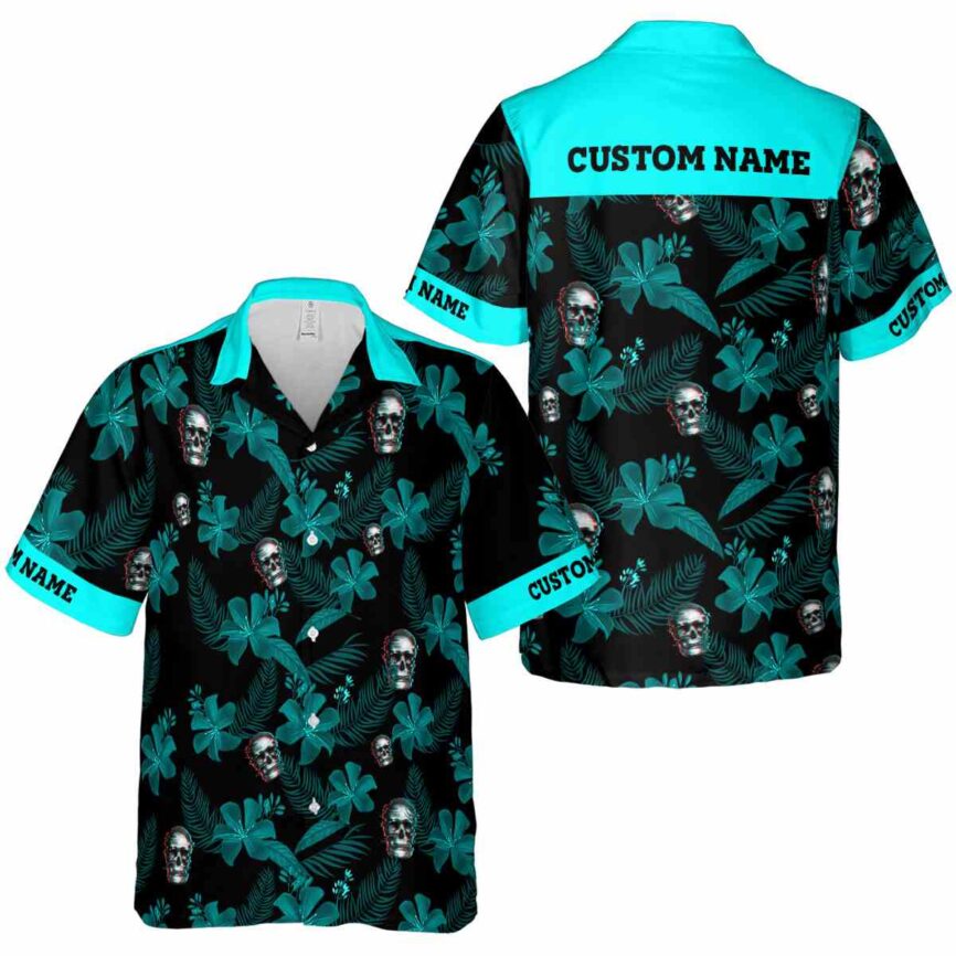 Customized Skull Tropical Flower Hawaiian Shirt Premium grade