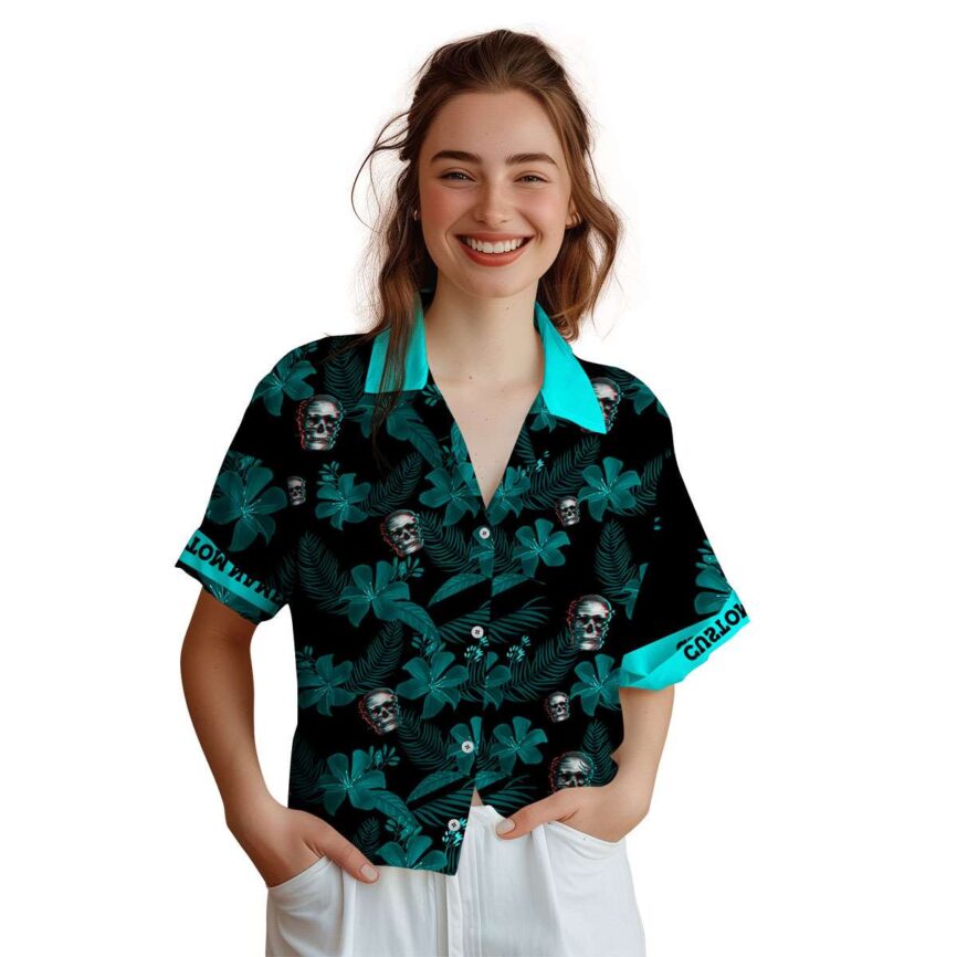 Customized Skull Tropical Flower Hawaiian Shirt Top rated