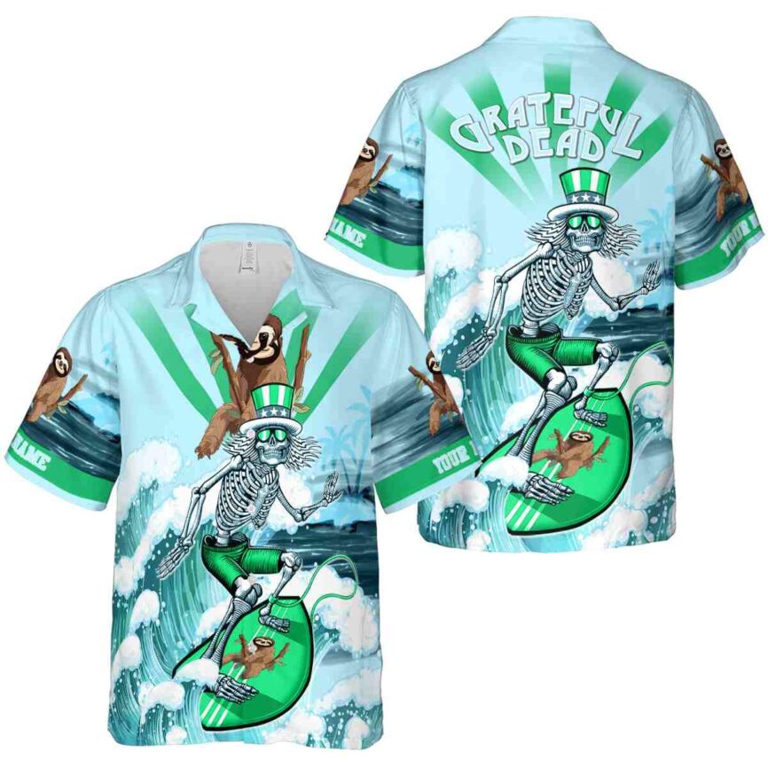 Customized Sloth Grateful Dead Motif Hawaiian Shirt Premium grade