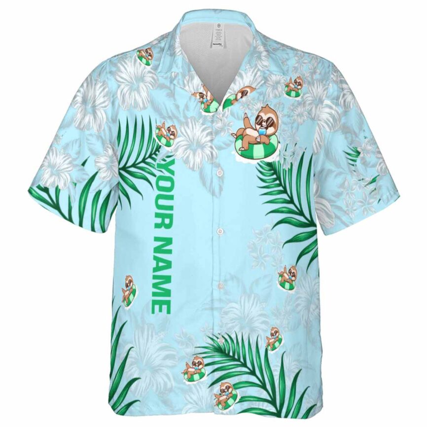 Customized Sloth Hibiscus Pattern Hawaiian Shirt Fashion forward