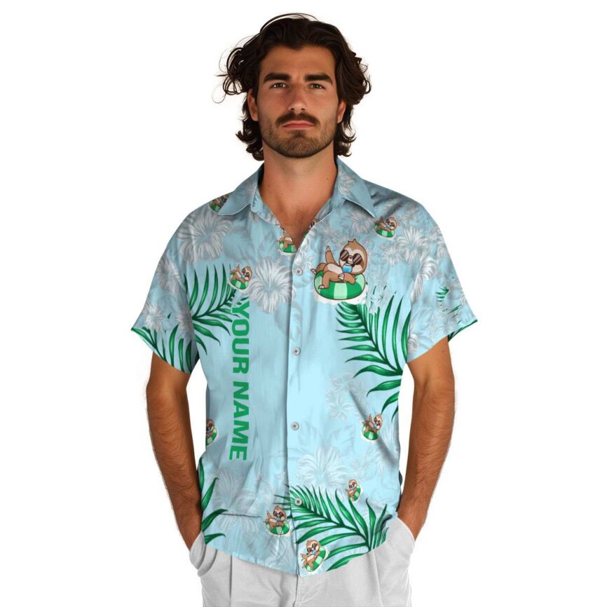 Customized Sloth Hibiscus Pattern Hawaiian Shirt New Arrival