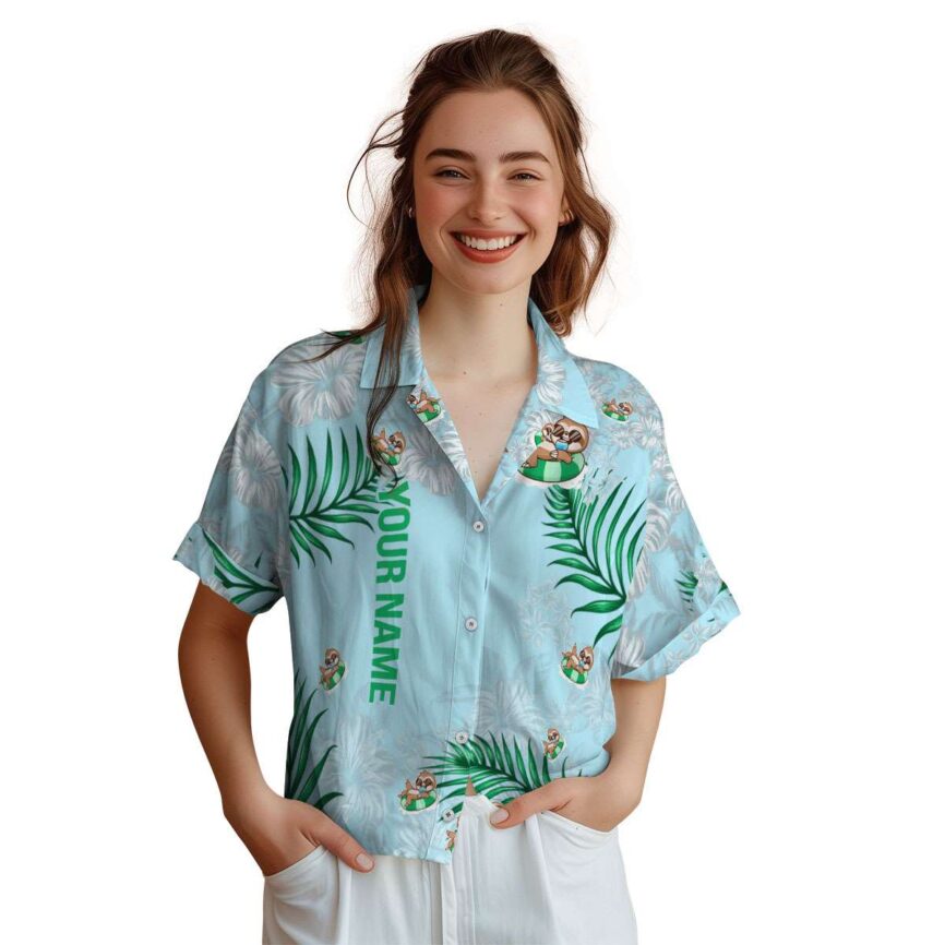 Customized Sloth Hibiscus Pattern Hawaiian Shirt Top rated