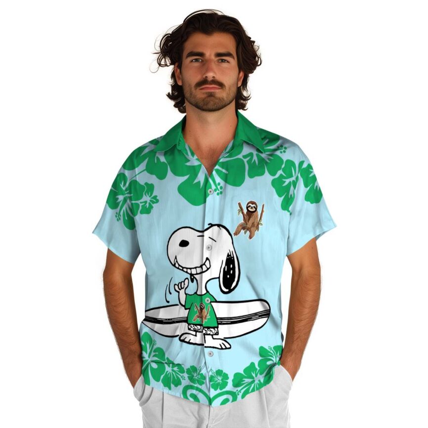 Customized Sloth Surfing Snoopy Hawaiian Shirt New Arrival