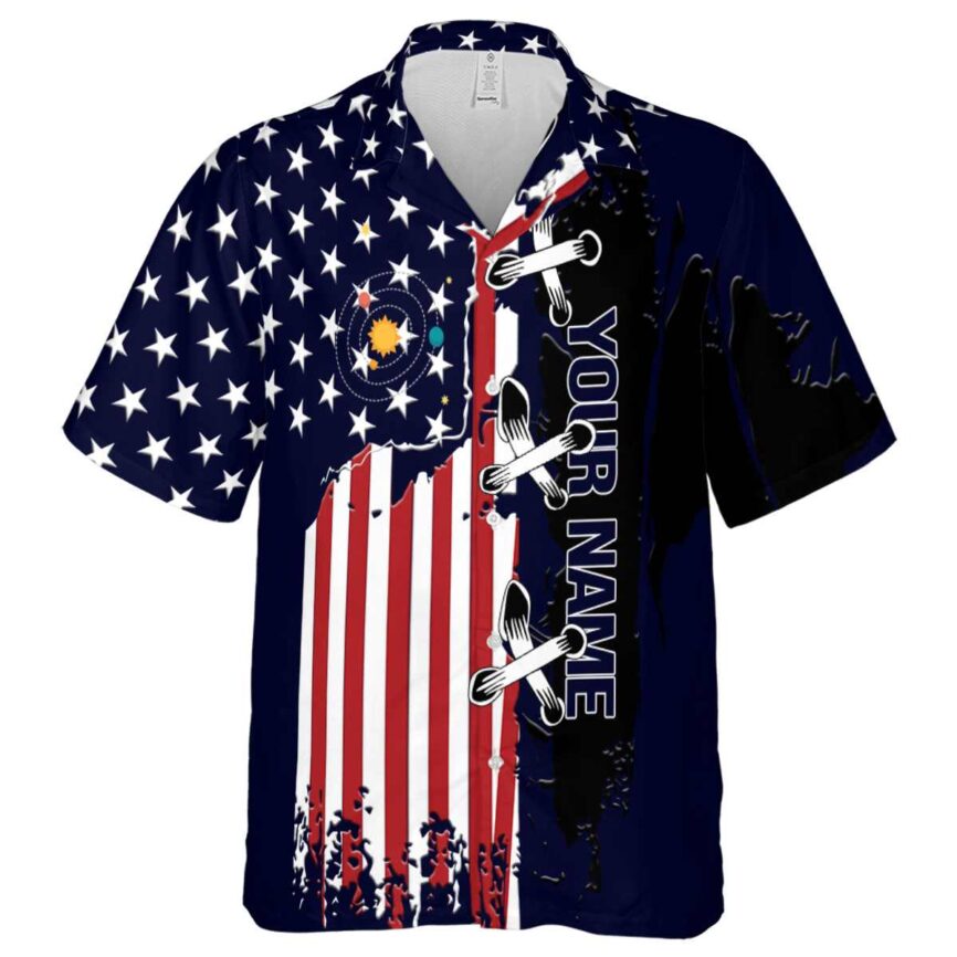 Customized Space Flag Stitches Hawaiian Shirt Fashion forward