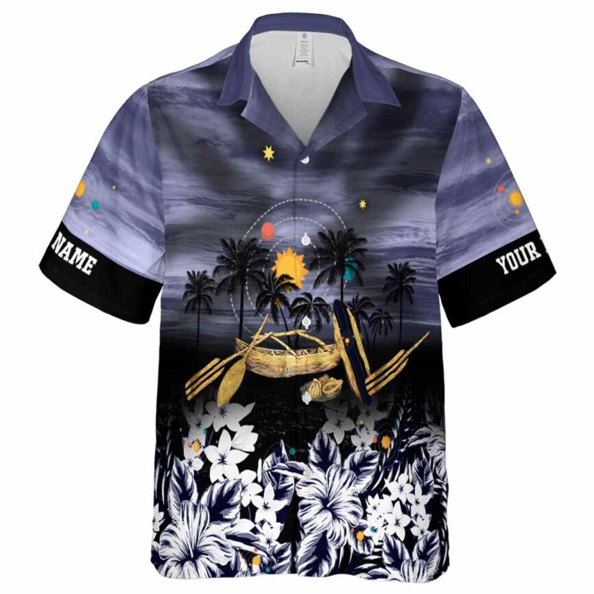 Customized Space Sunset Beach Canoe Hawaiian Shirt Fashion forward