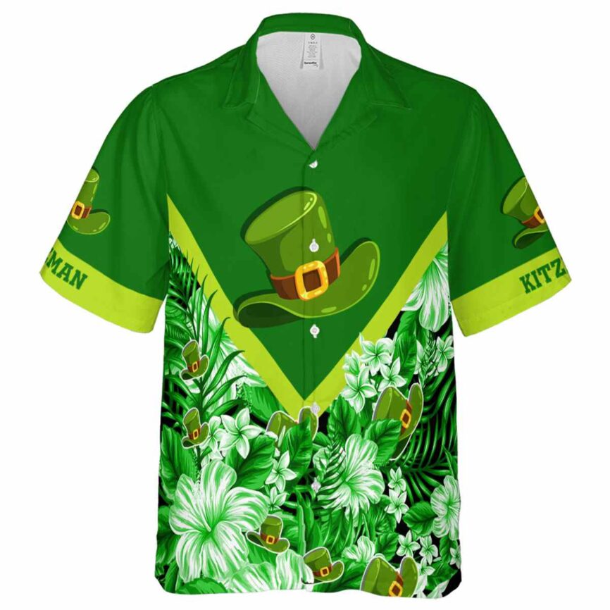Customized St Patricks Day Bold Floral Number Hawaiian Shirt Fashion forward