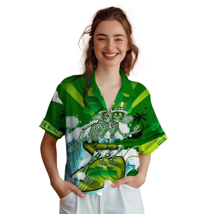 Customized St Patricks Day Grateful Dead Motif Hawaiian Shirt Top rated
