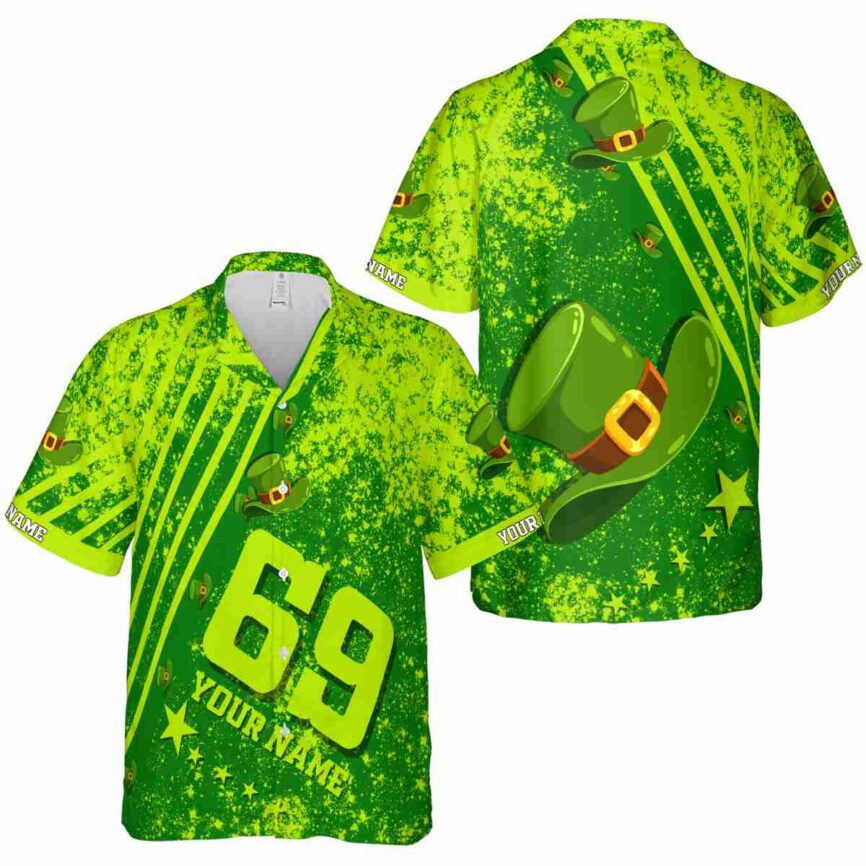 Customized St Patricks Day Stripe Burst Hawaiian Shirt Premium grade