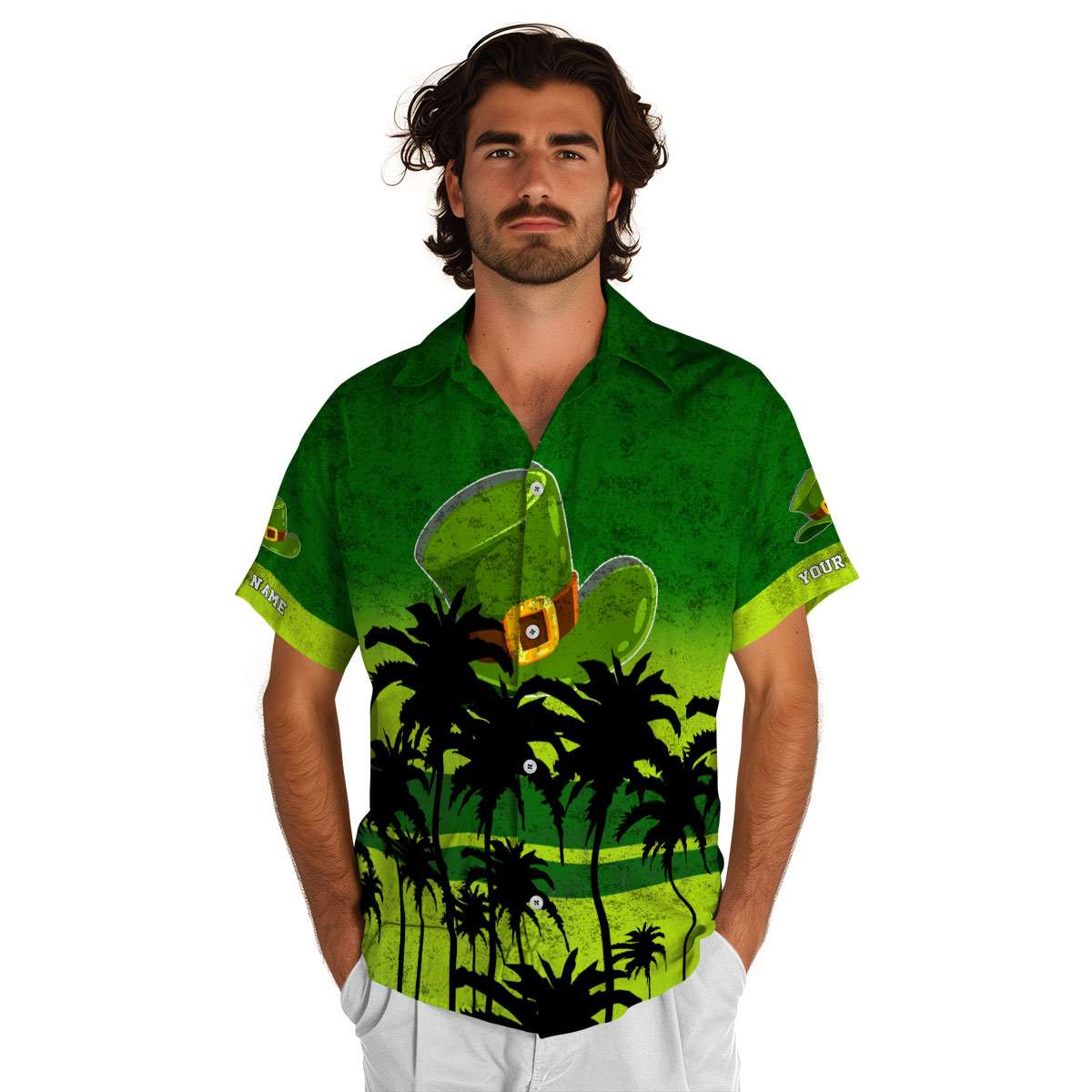 Customized St Patricks Day Sunset Gradient Hawaiian Shirt New Arrival Customized St Patricks Day Sunset Gradient Hawaiian Shirt New Arrival