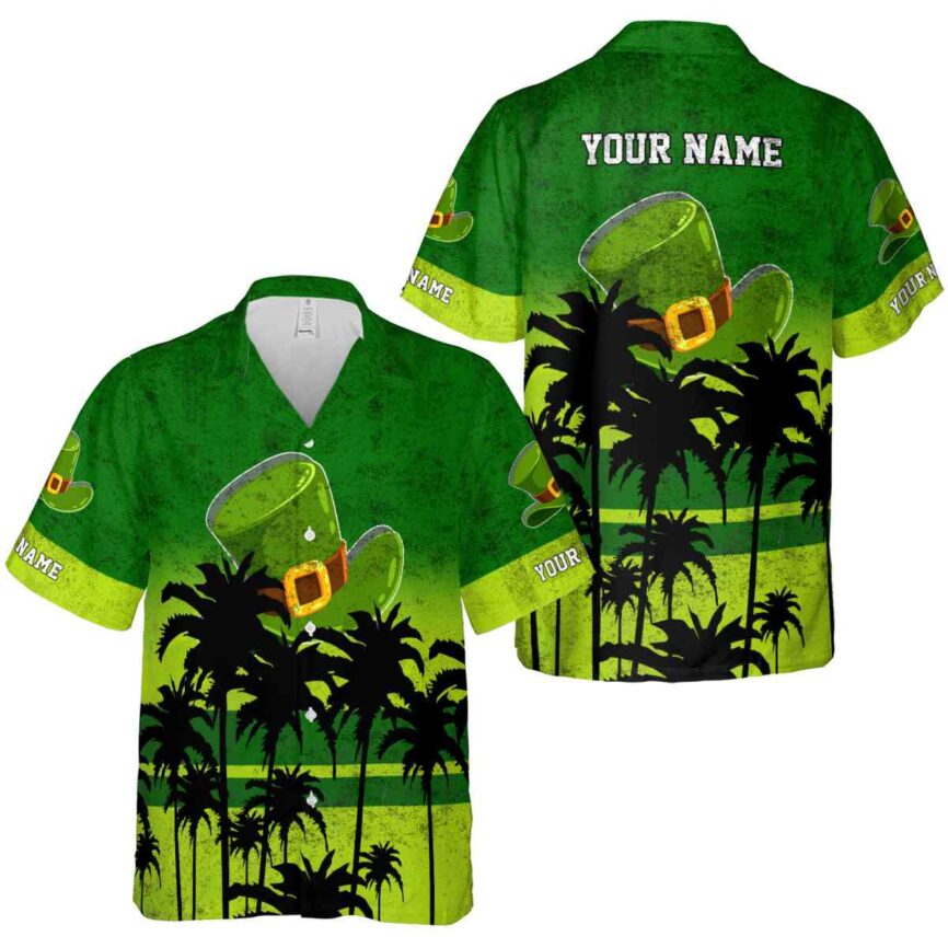 Customized St Patricks Day Sunset Gradient Hawaiian Shirt Premium grade
