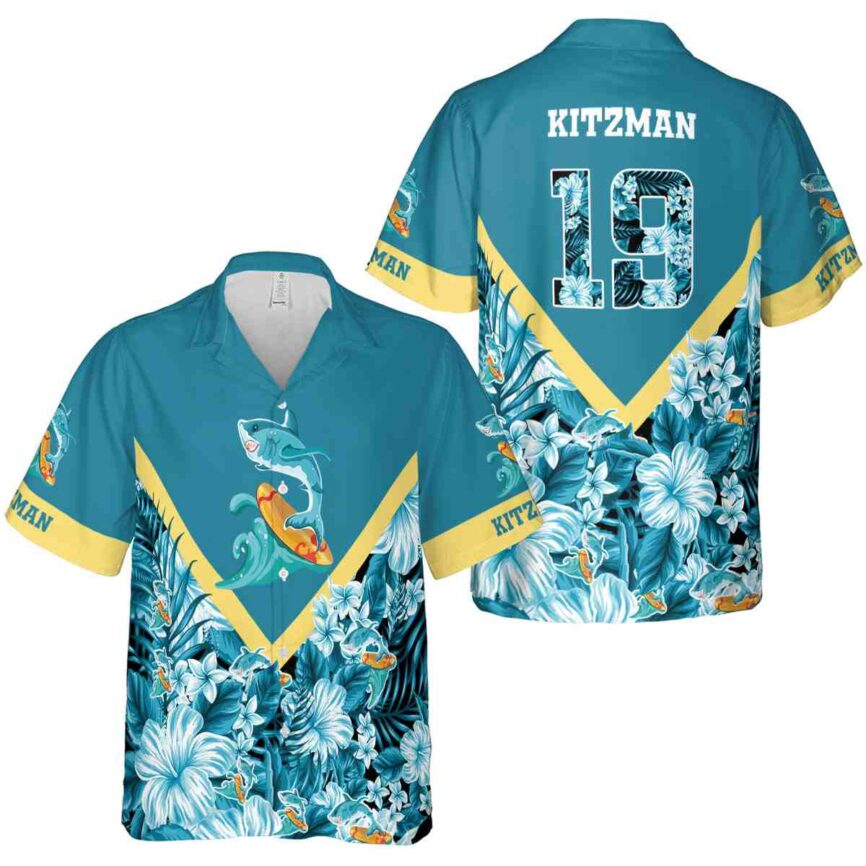 Customized Summer Bold Floral Number Hawaiian Shirt Premium grade