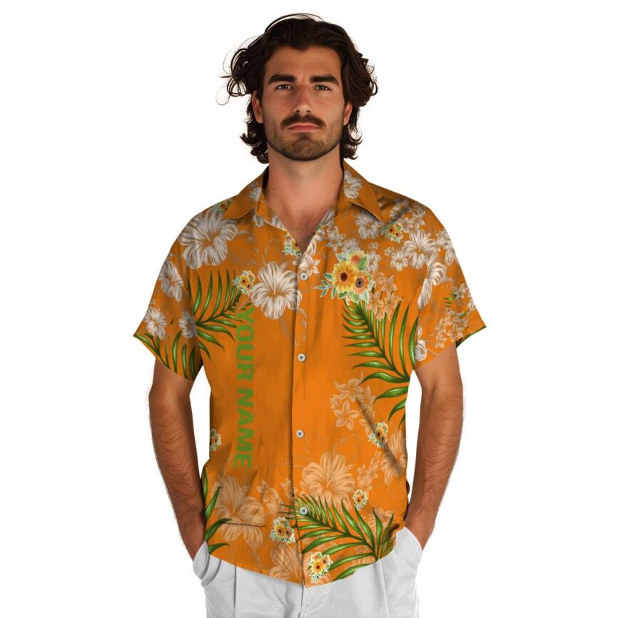 Customized Sunflower Hibiscus Pattern Hawaiian Shirt New Arrival