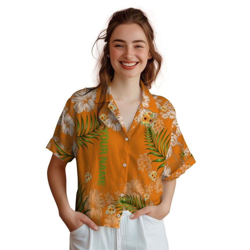 Customized Sunflower Hibiscus Pattern Hawaiian Shirt Top rated