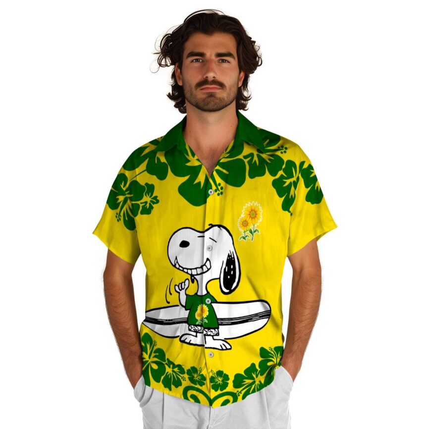 Customized Sunflower Surfing Snoopy Hawaiian Shirt New Arrival