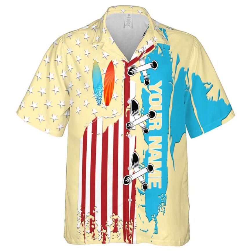 Customized Surf Flag Stitches Hawaiian Shirt Fashion forward