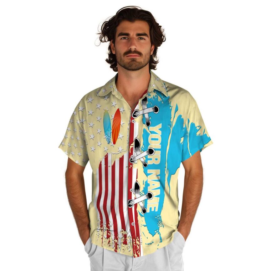 Customized Surf Flag Stitches Hawaiian Shirt New Arrival