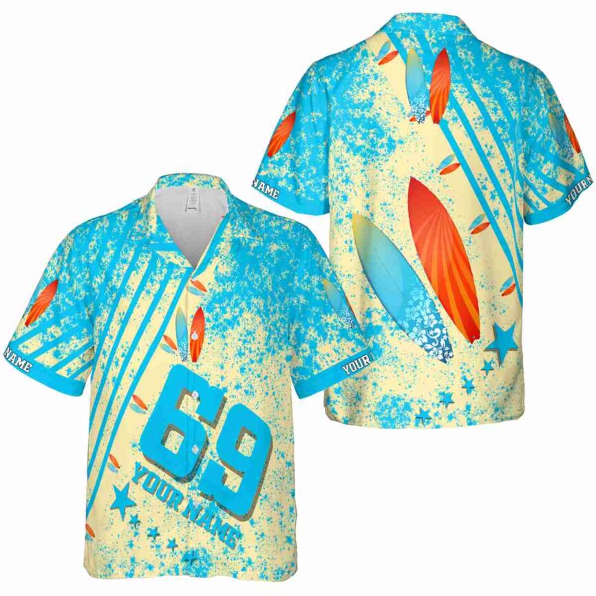 Customized Surf Stripe Burst Hawaiian Shirt Premium grade