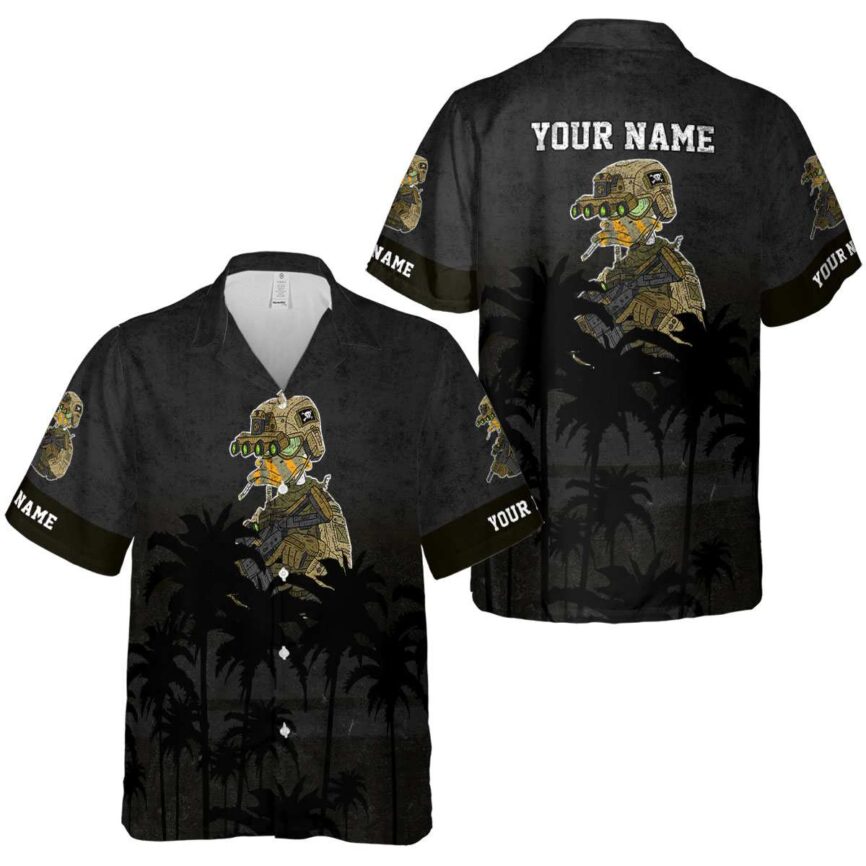 Customized Tactical Sunset Gradient Hawaiian Shirt Premium grade