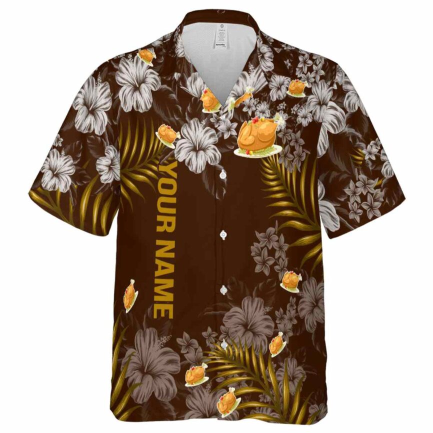 Customized Thanksgiving Hibiscus Pattern Hawaiian Shirt Fashion forward