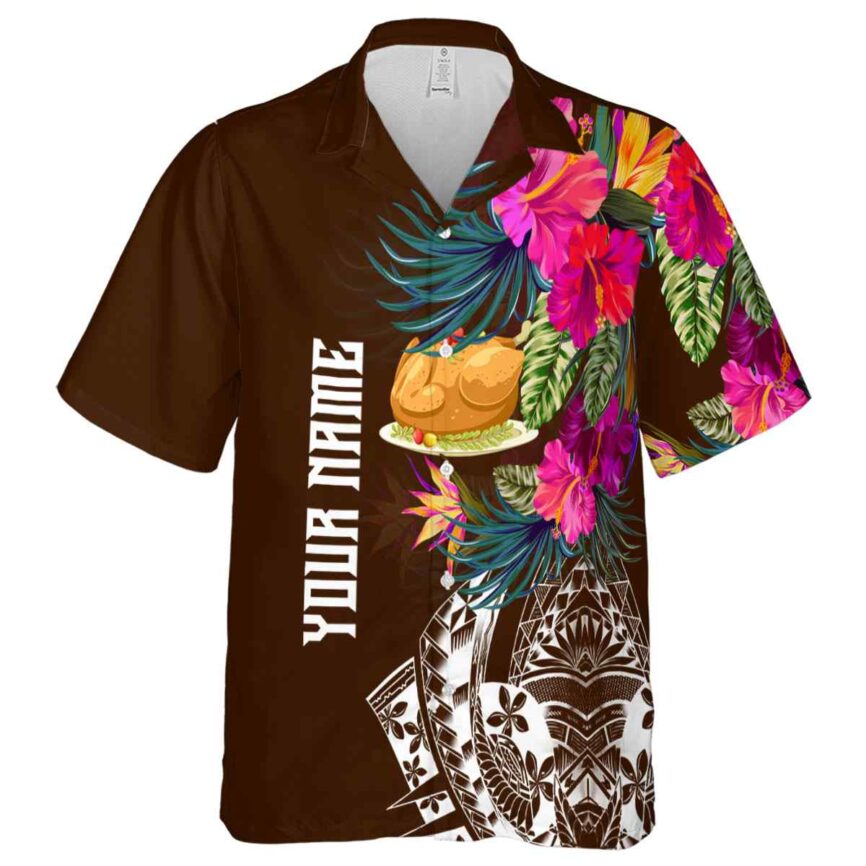 Customized Thanksgiving Polynesian Flowers Hawaiian Shirt Fashion forward