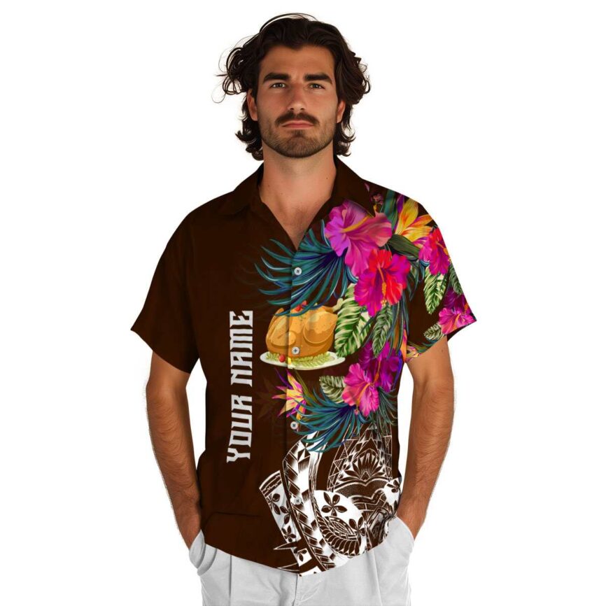 Customized Thanksgiving Polynesian Flowers Hawaiian Shirt New Arrival