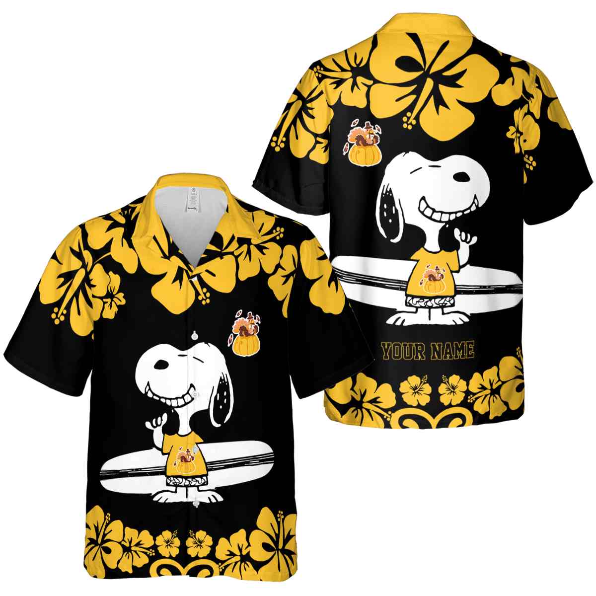Customized Thanksgiving Surfing Snoopy Hawaiian Shirt Premium grade Customized Thanksgiving Surfing Snoopy Hawaiian Shirt Premium grade