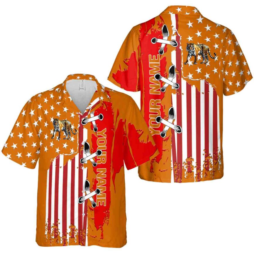 Customized Tiger Flag Stitches Hawaiian Shirt Premium grade