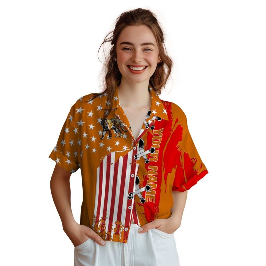 Customized Tiger Flag Stitches Hawaiian Shirt Top rated