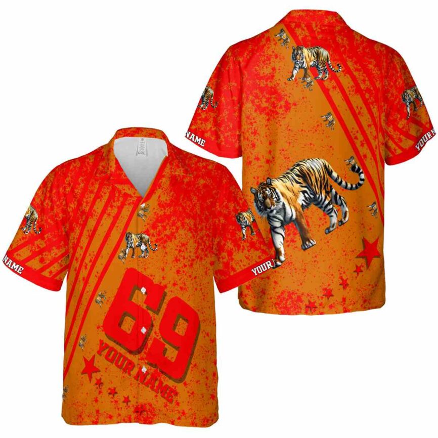 Customized Tiger Stripe Burst Hawaiian Shirt Premium grade