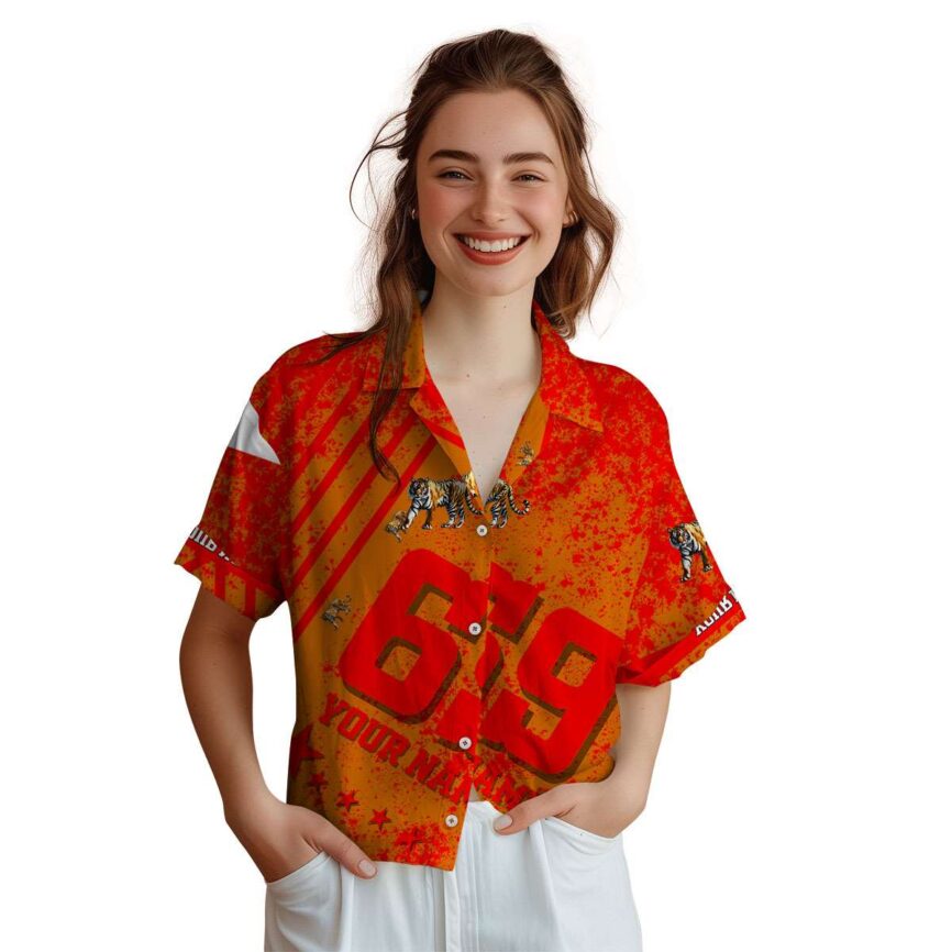 Customized Tiger Stripe Burst Hawaiian Shirt Top rated